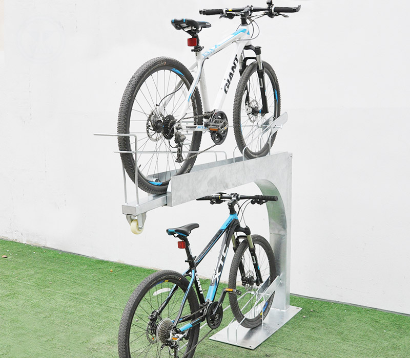 Suporte de bicicleta comercial para exterior moderno múltiplo em aço carbono